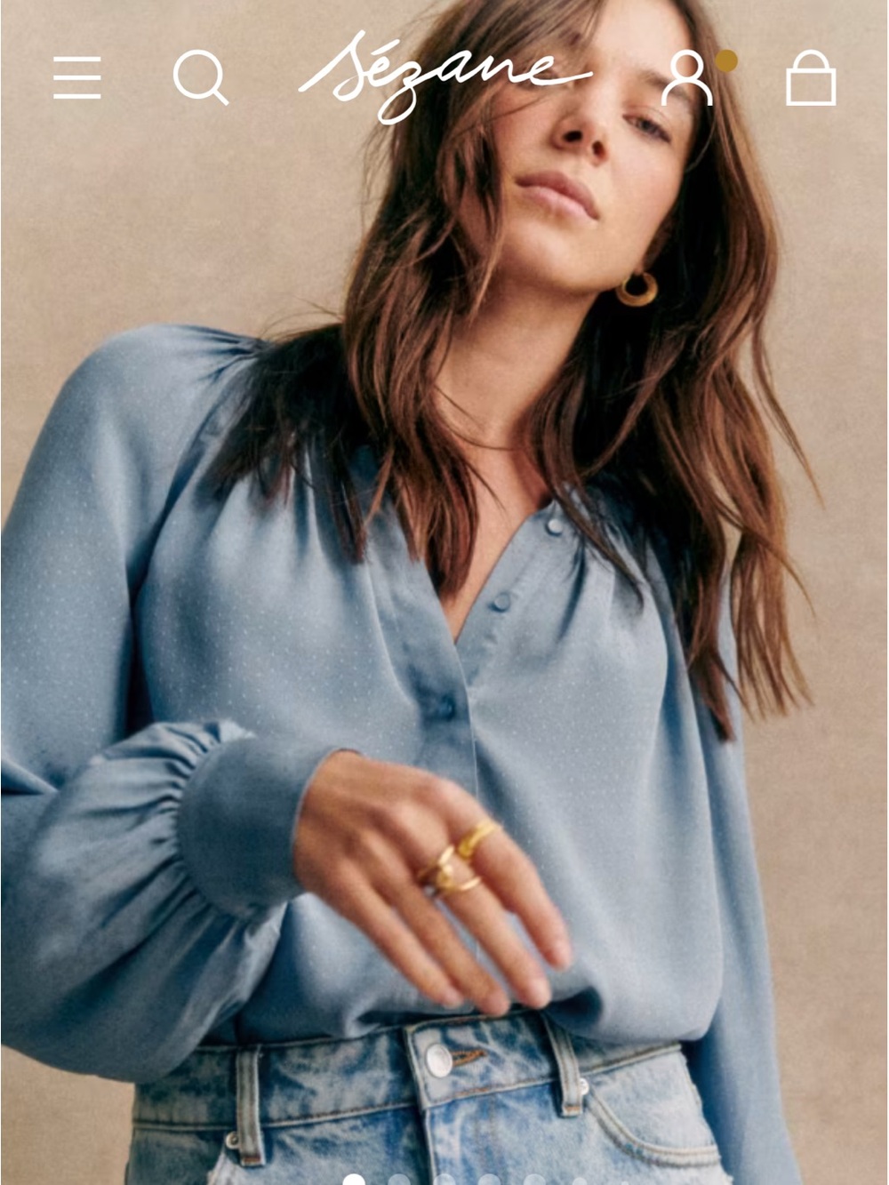 Sézane blouse - Lealys shirt - French blue - size 42 (Large)